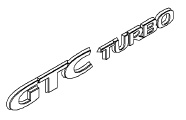 Napis "GTC TURBO" na tył ASTRA H (czerwony)